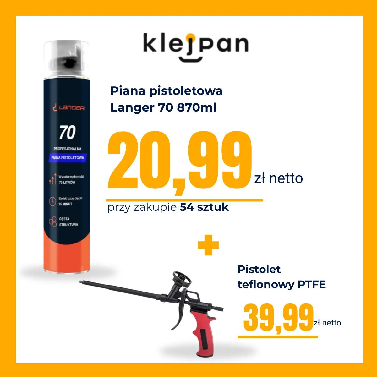 54x Langer 70 i pistolet teflonowy